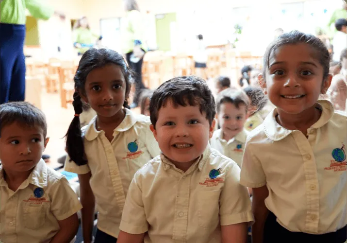 Children working together in a Montessori classroom