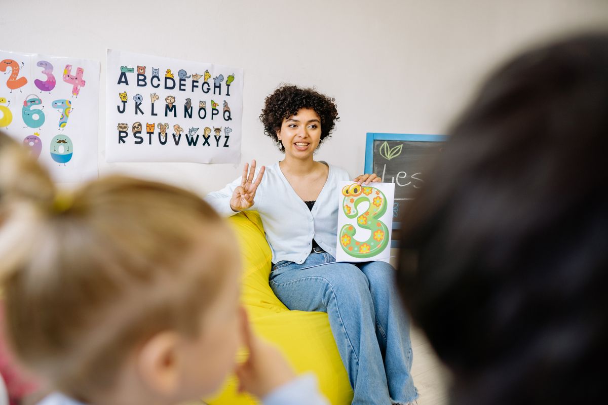 Children working together in a Montessori classroom